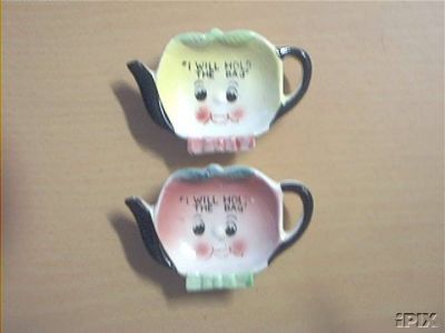 Set of two vintage Japan tea bag holders 